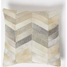 Leather Scatter Cushions Homescapes Chevron Cream Complete Decoration Pillows White (45x45cm)