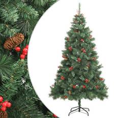 Dettagli Interni vidaXL Artificiale Incernierato Con Pigne E Bacche 210 cm Albero di Natale