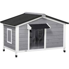 Pawhut Large Wooden Dog Kennel Elevated Dog