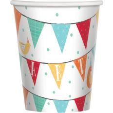 Economico Bicchieri di Carta Amscan Paper Cups Happy Birthday Confetti 8-pack