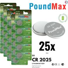 PoundMax 25 x poundmax 2025 cr2025 dl2025 ecr2025 3v lithium coin cell batteries