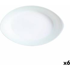 Apto para Congelador Fuentes de servicio Luminarc Cocina Smart Cuisine Ovalado Blanco Vidrio 21 x 13 cm (6 Unidades) Fuente de servicio