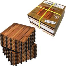 Daniel James Easy Fit Wooden Click Deck Decking Tiles Hardwood Patio Garden Outdoor Balcony