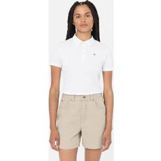 Dickies Women's Tallasee Short Sleeve Cropped Polo Shirt - White