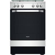 Cookers Hotpoint Hs67G2Pmx 60Cm, Single Silver, Grey