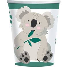 Vaaleanpunainen Pahvimukit Amscan Paper Cups Koala 8-pack