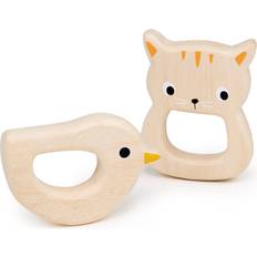 Wood Pacifiers & Teething Toys Mentari Bird & Cat Wooden Teething Toys