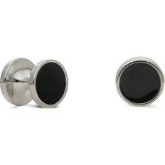 HUGO Core And Logo Round Cufflinks - Silver/Black
