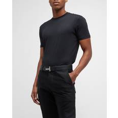 Tom Ford Tøj Tom Ford Brand-Embroidered Crewneck Cotton-Blend T-shirt - Black