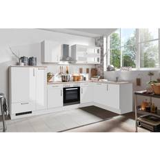 Menke Menke White Premium Winkelküche/L-Küche 310 x 170 cm Lack Weiß Hochglanz-Asteiche Nachb
