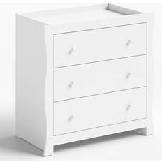 Changing table dresser Little Acorns Aya Leo Sleigh Dresser White