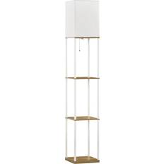 White Floor Lamps & Ground Lighting Homcom Modern White/Brown Floor Lamp 159cm