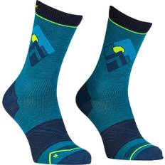 Blue - Skiing Socks Ortovox Alpine Light Comp Mid Socks - Mountain Blue