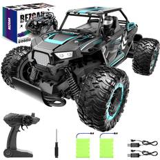 RC Cars Bezgar BEZGAR TB142 RC Cars-1:14 Scale Remote Control Car, 2WD High Speed 20 Km/h All Terrains Electric Toy Off Road RC Vehicle Truck Crawler with Two Rechargeable Batteries for Boys Kids and Adults-Cyan