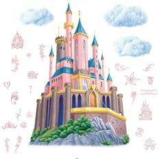 Princess xl RoomMates Disney Princess Castle XL Pink Abstract Giant Wall Decal with String Lights