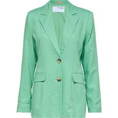 Nylon Blazere Selected Hørblanding Blazer Grøn