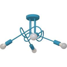 Turquesa Plafones Oxford Multi Arm Turquoise Ceiling Flush Light 44cm