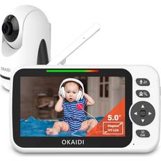 Night Vision Baby Monitors Okaidi video baby monitor with camera and audio 5" display baby monitor no wi