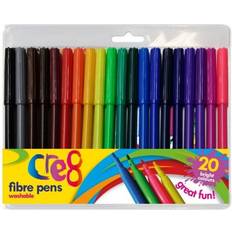 20 Felt Tip Colouring Pens Fibre Tipped Drawing Markers Colouring Art School