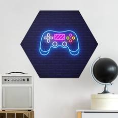 Game-Controllers Hexagon-Forexbild Neon Gaming Controller