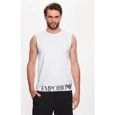 Emporio Armani White Tank Tops Emporio Armani Men's Shiny Big Logo T-Shirt, White