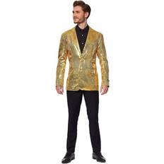 Guld Dragter & Tøj Kostumer OppoSuits Gold Sequins Suitmeister Blazer Orange