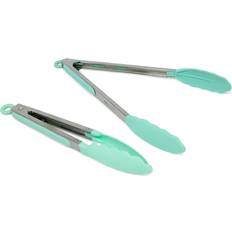 Turquoise Kitchen Utensils Excelsteel 9"" & 12"" w/Stay Cool Cooking Tong