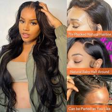 Hair Products FABEAUTY HD Transparent Body Wave Lace Front Wigs Human Hair Wigs