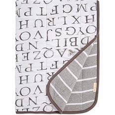 Burt's Bees Baby Baby Nests & Blankets Burt's Bees Baby reversible blanket white & gray alphabet & striped