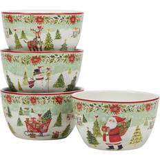 Red Dessert Bowls Certified International Joy of Christmas 24 Ice Cream Dessert Bowl