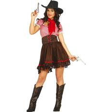 Nordamerika Maskerad Dräkter & Kläder Fiestas Guirca Womens Western Cow Girl Costume Brown