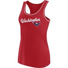 Women T-shirts Fanatics Women's Red Washington Capitals Wordmark Logo Racerback Scoop Neck Tank Top