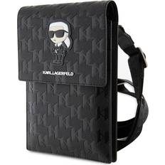 Futteral reduziert Karl Lagerfeld Wallet Phone Pouch Monogram Ikonik Sort