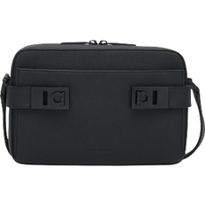 Gancini Buckle Shoulder Bag - Black