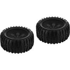 Tires on black wheels