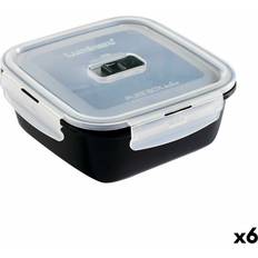 Glas - Svarta Matlådor Luminarc Pure Box Svart Hermetisk Set 1,22L 6 Enheter Matlåda