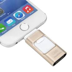 PS Multifunktionellt 64 GB USB-minne med direktanslutning till iPhone, Android och USB, kryptering