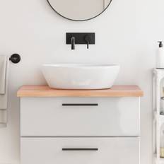 VidaXL Brusekar vidaXL Bordplade Til Badeværelse 80x60x(2-4) Cm Massivt Træ Lysebrun