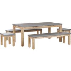 Beliani 8 Concrete Garden Patio Dining Set, 1 Table incl. 2 Chairs