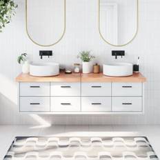 VidaXL Brusekar vidaXL Bordplade Til Badeværelse 180x60x(2-6) Cm Massivt Træ Lysebrun