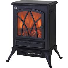 Fireplaces Homcom Standing Fireplace Black