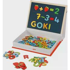 Goki 58420 magnetiskt spel liten skola 20 x 26,5 x 5 cm, 122 delar, magnetisk