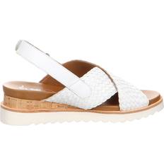 Leather - White Espadrilles Ara Damen Valencia Keilsandale, Weiß