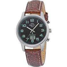 damen-funkuhr lederband braun mtla-10762-22l