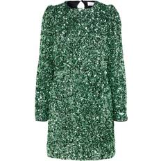 Dame - Grønne Kjoler Selected Sequin Mini Dress - Loden Frost