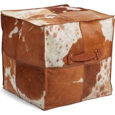 Natures Collection Cowhide Square Pouffe Jersey Puf 82cm