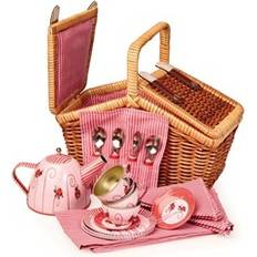Tin Tea Set Ladybug In A Basket