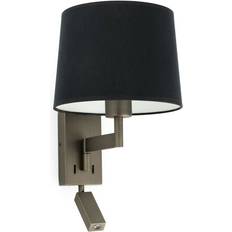 FARO BARCELONA Con Lector Bronce/Negro 68492-03 Aplique de pared