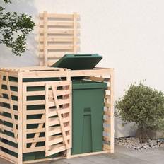 Brown Wheelie Bin Storage vidaXL Wheelie Bin Storage Extension Solid Wood Pine (Building Area )