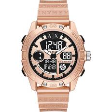 Armani Exchange analog digital klocka, för män rosa guld ABS plast, AX2967